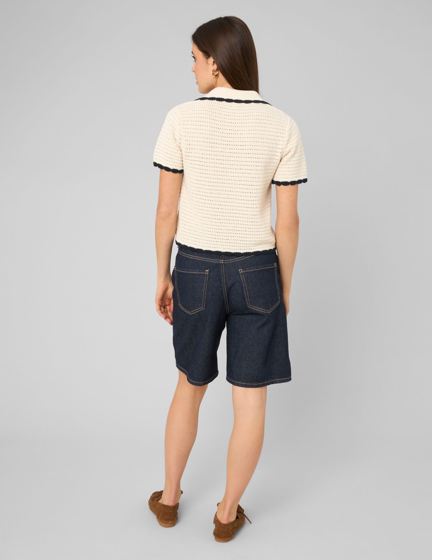 Polo manches courtes en crochet