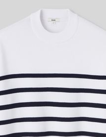 Pull col rond marinière