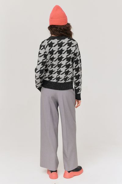 Pull jacquard pied-de-poule