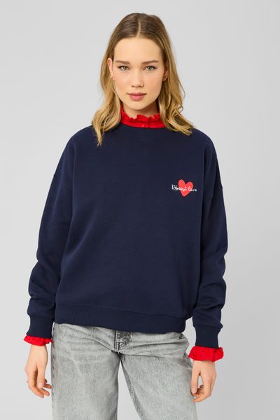 Sweat col rond brod&eacute;