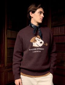 Pull col rond jacquard