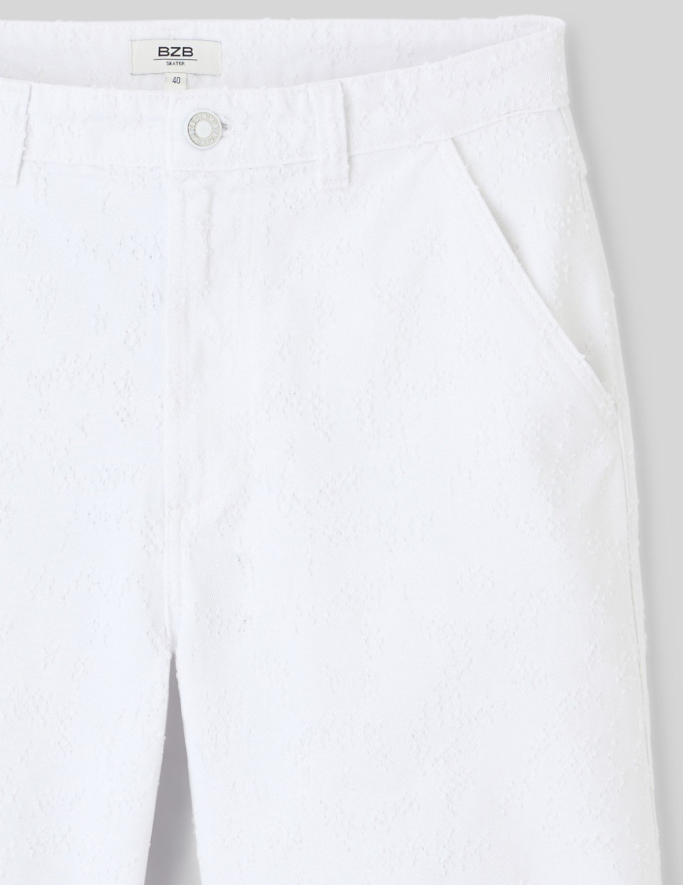 Bermuda en jean blanc fantaisie
