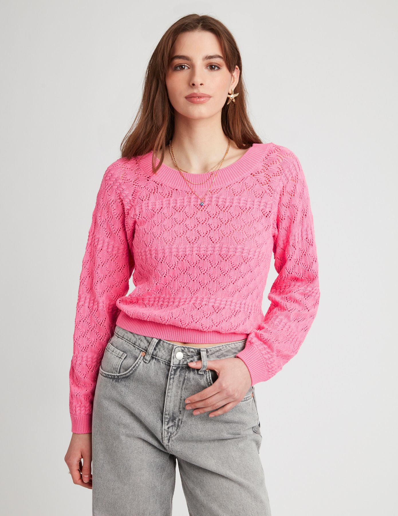 Pull en coton ajouré