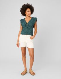 Blouse sans manches en broderie 3D