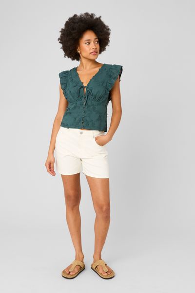 Blouse sans manches en broderie 3D