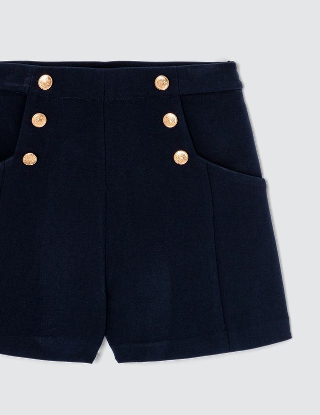 Short à boutons fantaisie en polyester recyclé