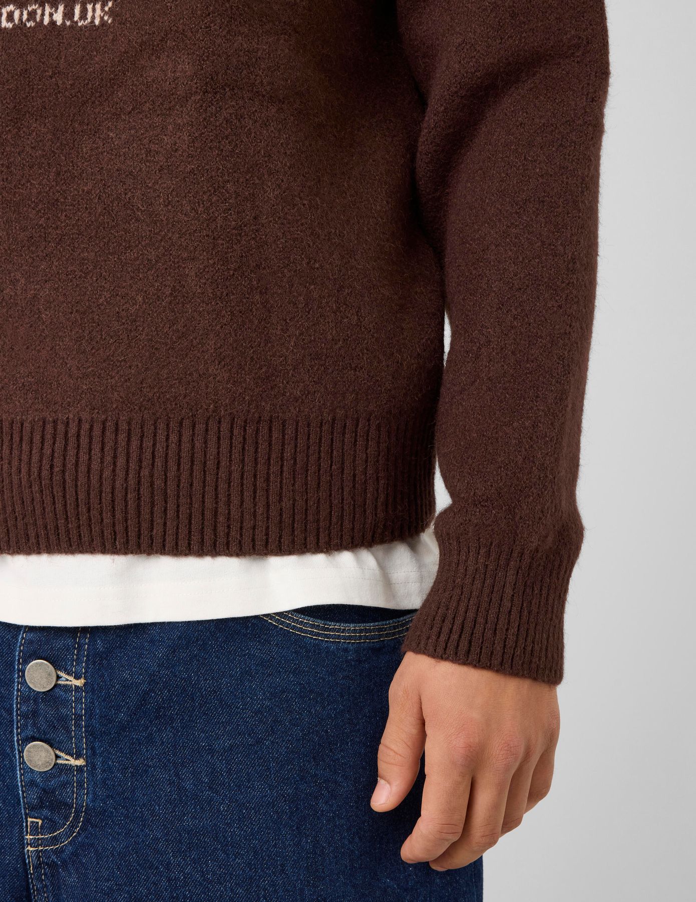 Pull col rond jacquard