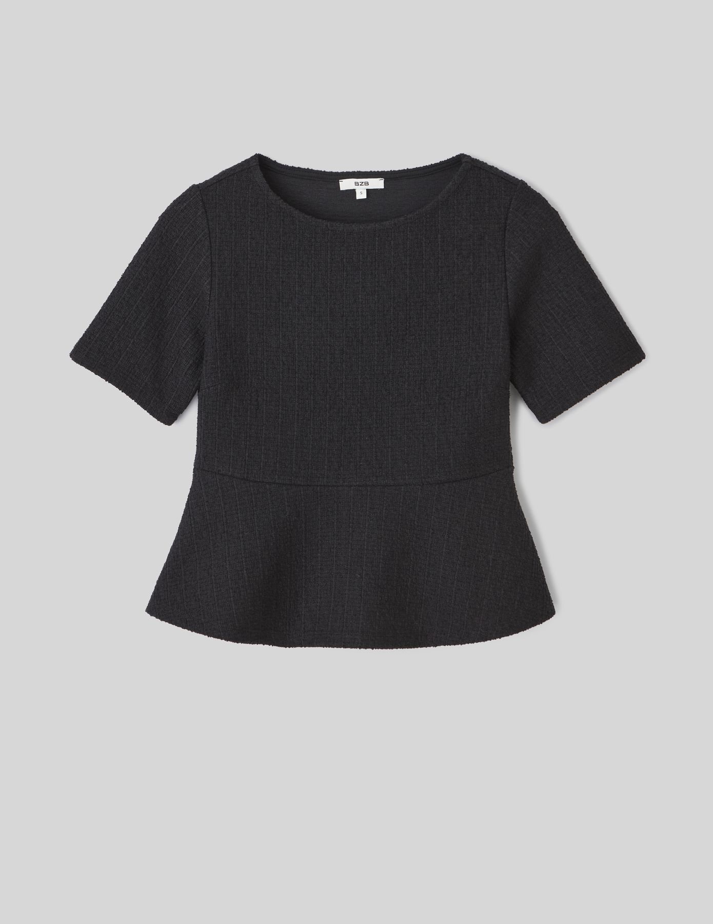 T-shirt peplum en tweed