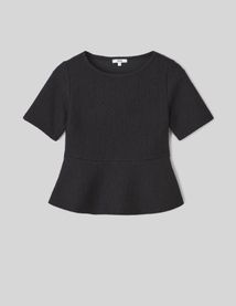 T-shirt peplum en tweed