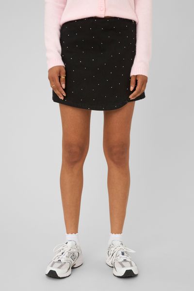 Jupe short &agrave; strass