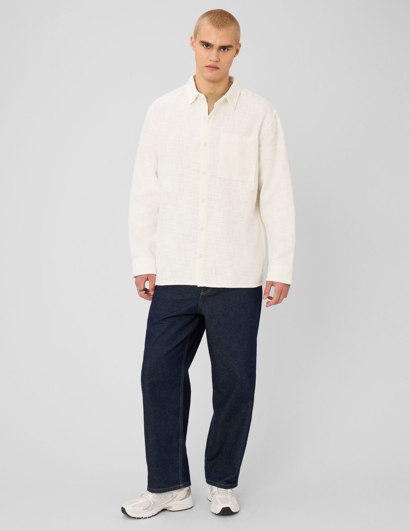 Surchemise unie mati&egrave;re fantaisie