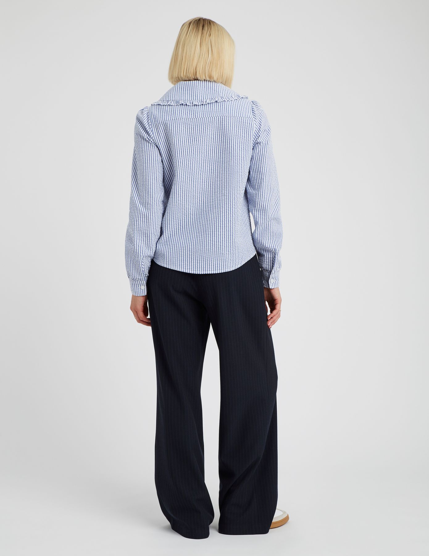 Chemise col claudine ray&eacute;e