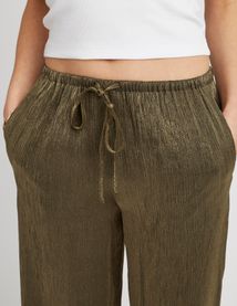 Pantalon satin plissé