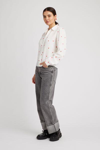 Chemise brodée coeur