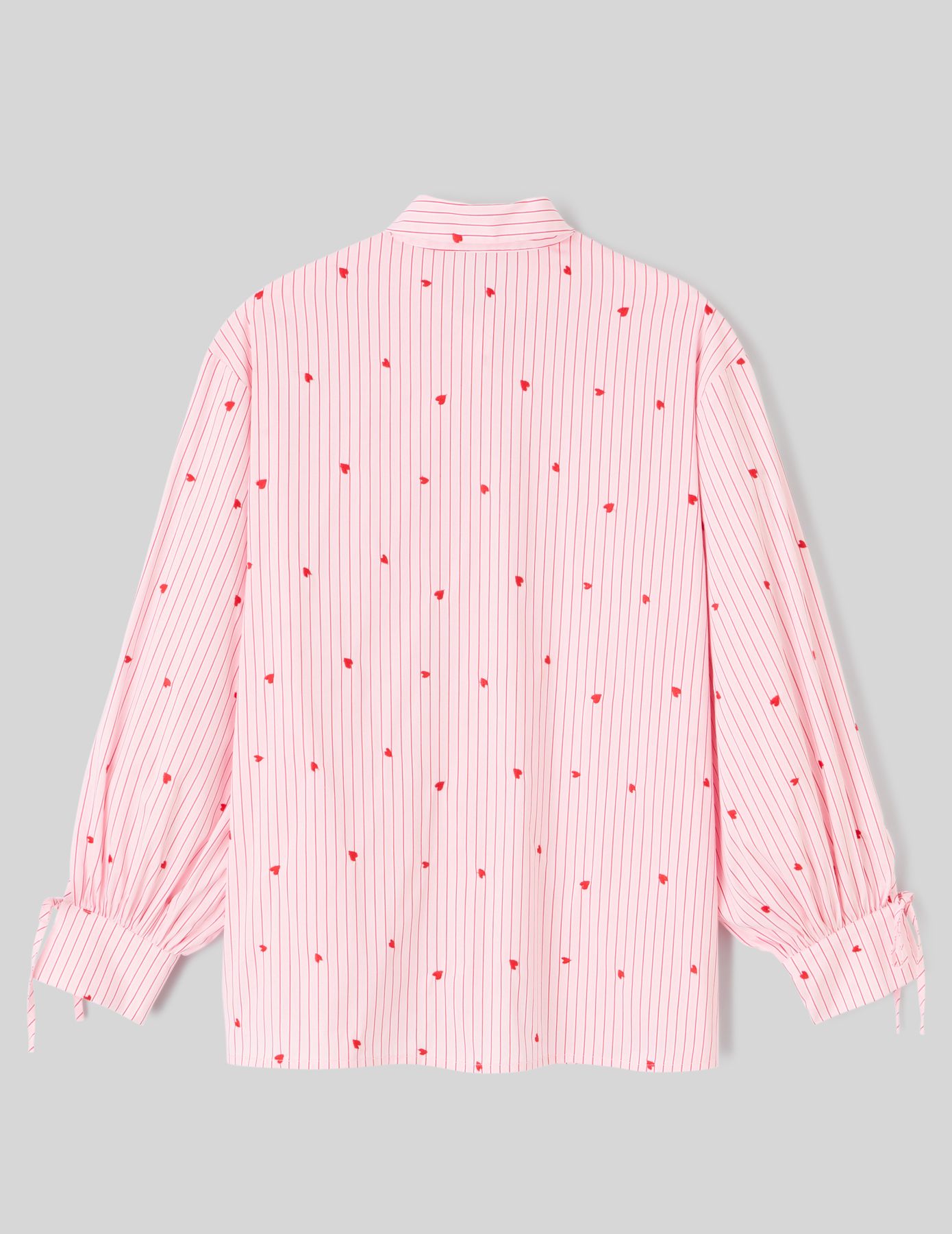 Chemise ray&eacute;e &agrave; motif c&oelig;ur