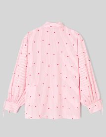 Chemise ray&eacute;e &agrave; motif c&oelig;ur