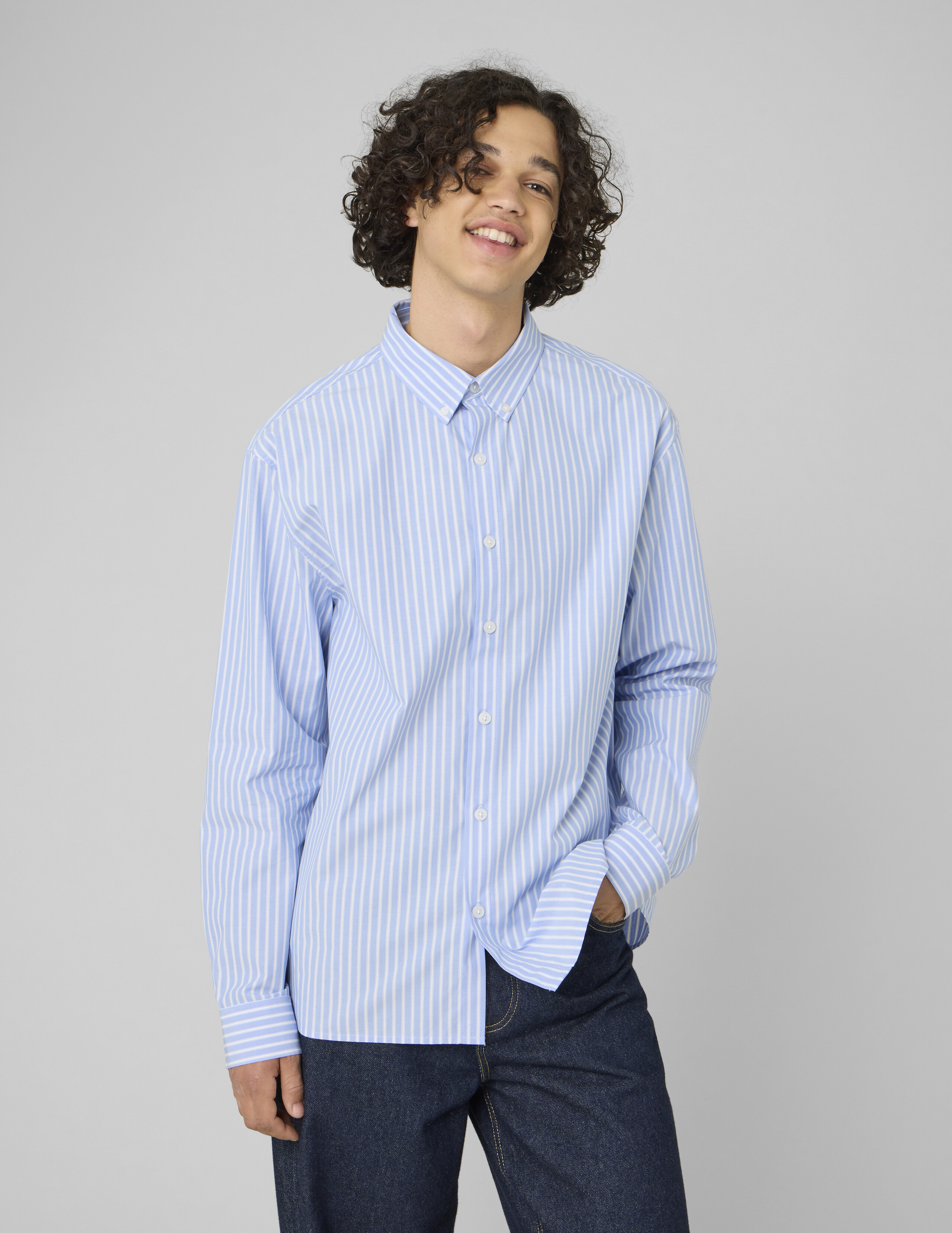 Chemise ray&eacute;e imprim&eacute;e dos