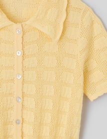 Gilet col polo en crochet