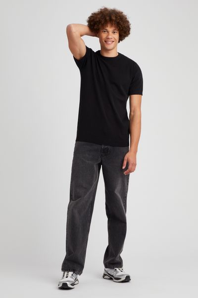 T-shirt uni matière fantaisie