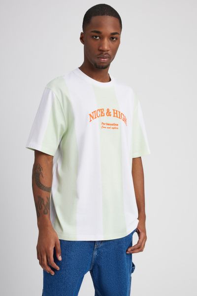 T-shirt rayures maxi et broderie
