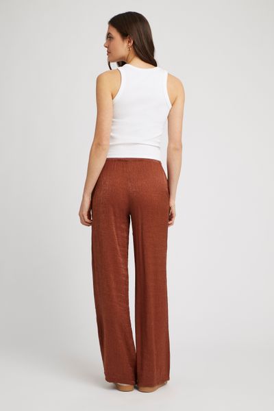 Pantalon satin plissé