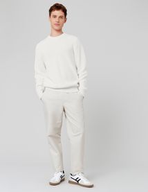 Pull col rond matière fantaisie