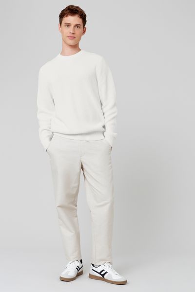 Pull col rond matière fantaisie