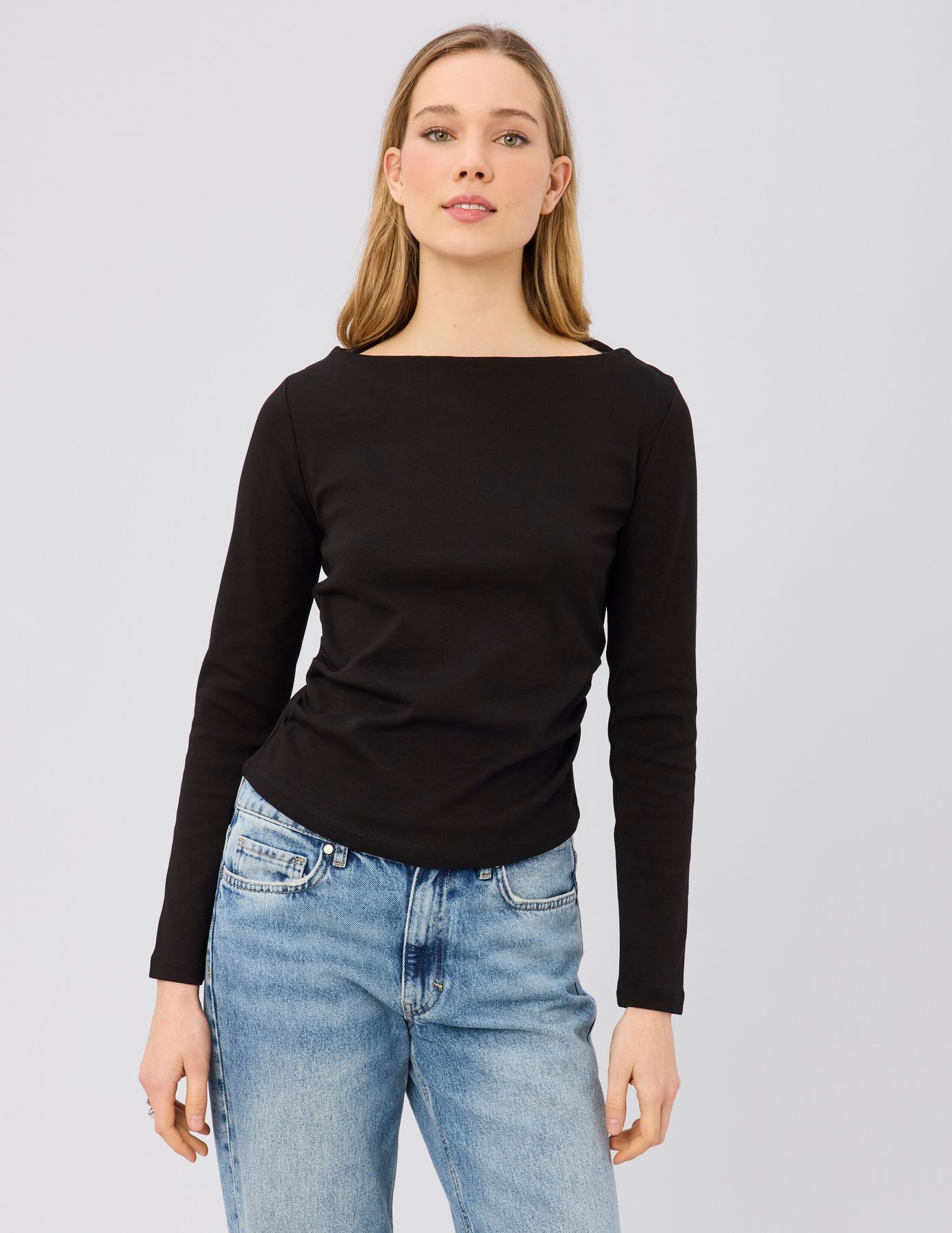 T-shirt manches longues &agrave; fronces