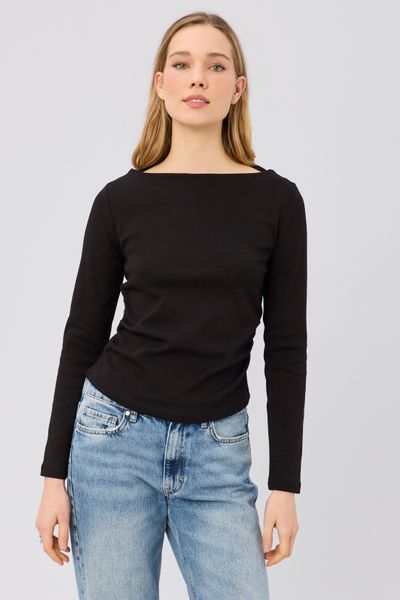 T-shirt manches longues &agrave; fronces