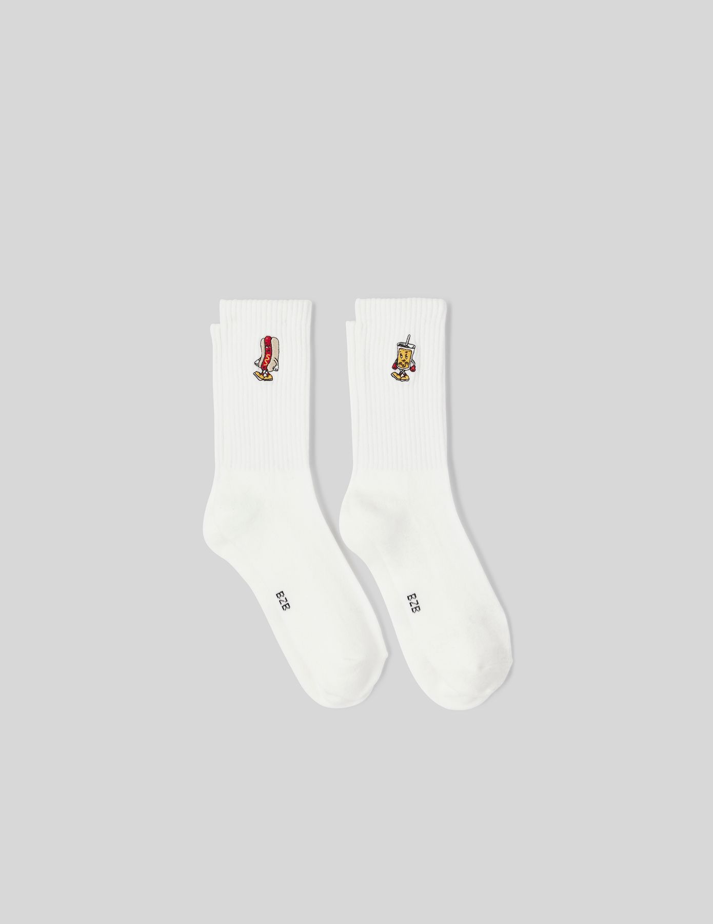 Lot de 2 paires de chaussettes fantaisie broderie