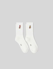 Lot de 2 paires de chaussettes fantaisie broderie