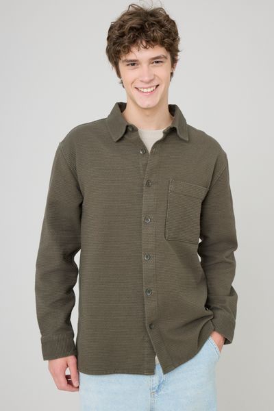 Surchemise textur&eacute;e unie