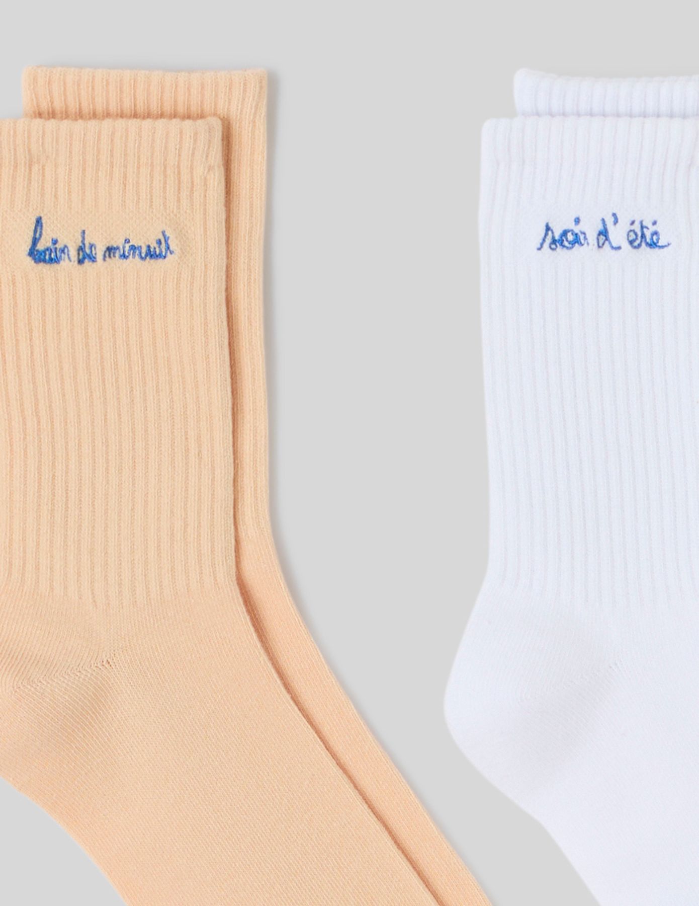 Lot 2 chaussettes brodée à message