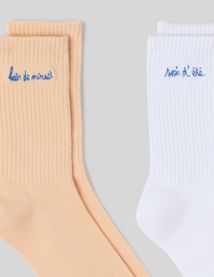 Lot 2 chaussettes brodée à message