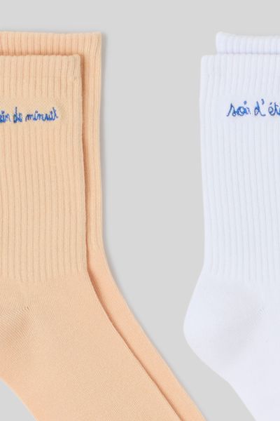 Lot 2 chaussettes brodée à message