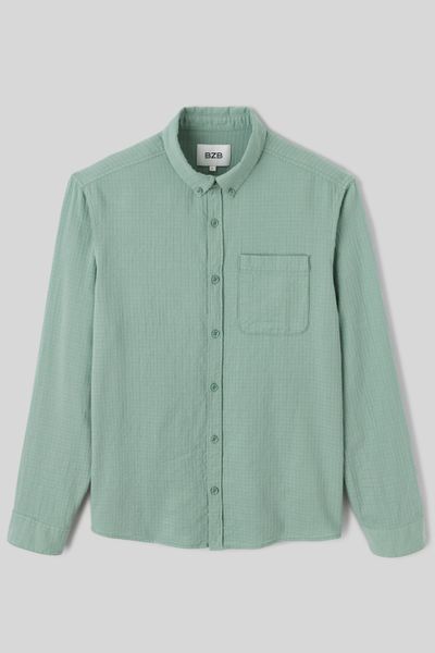 Chemise texturée unie droite