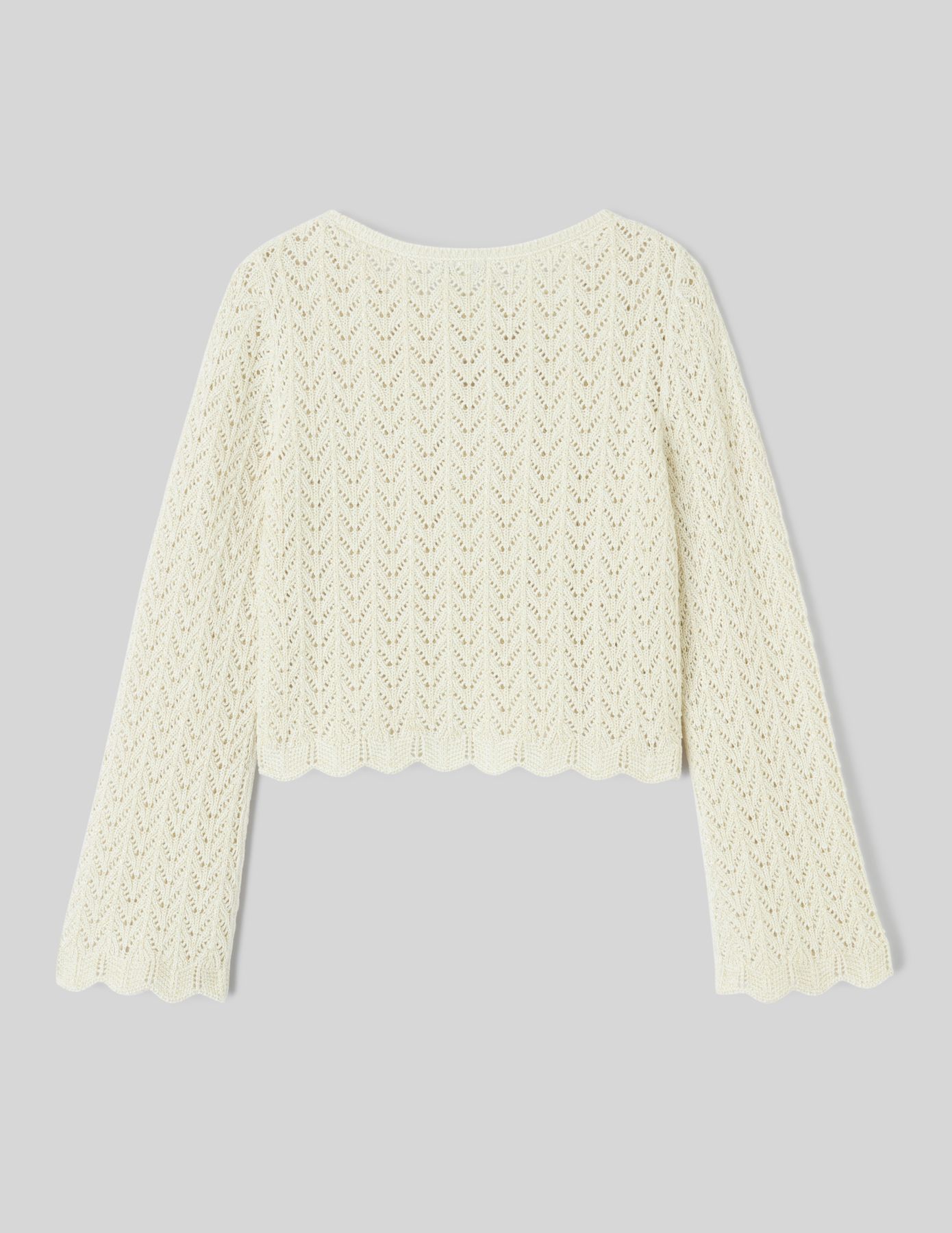 Pull en crochet avec fils en lurex dor&eacute;