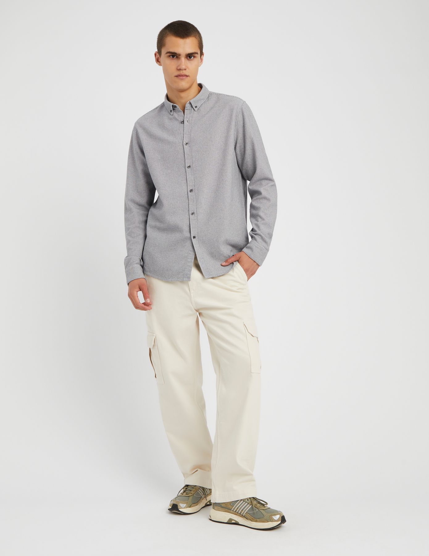 Chemise droite à carreaux