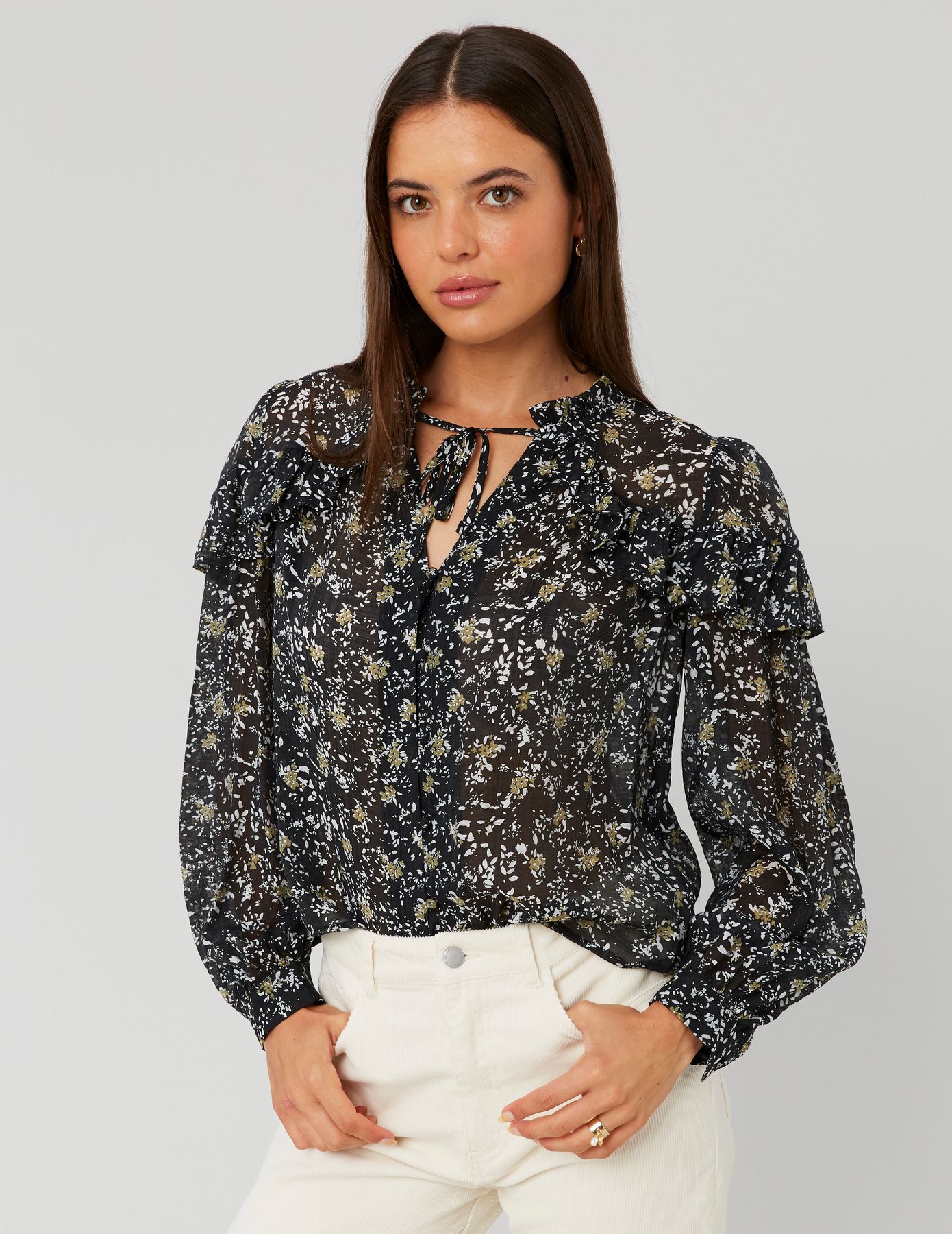 Blouse en voile imprimée