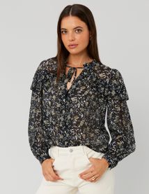 Blouse en voile imprimée