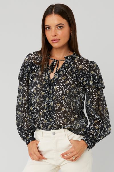 Blouse en voile imprimée