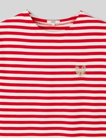 T-shirt brodé rayé