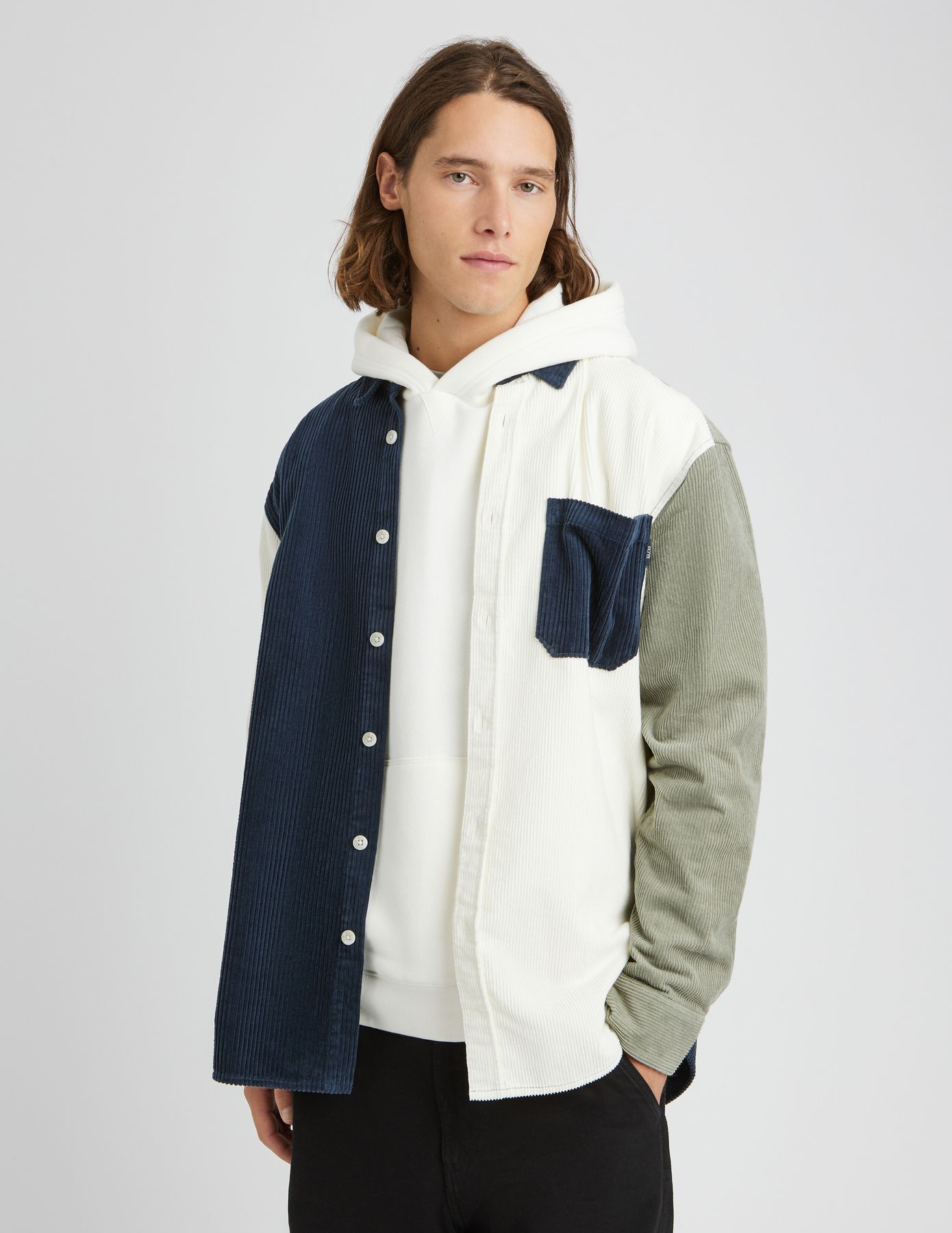Surchemise en velours  colorblock