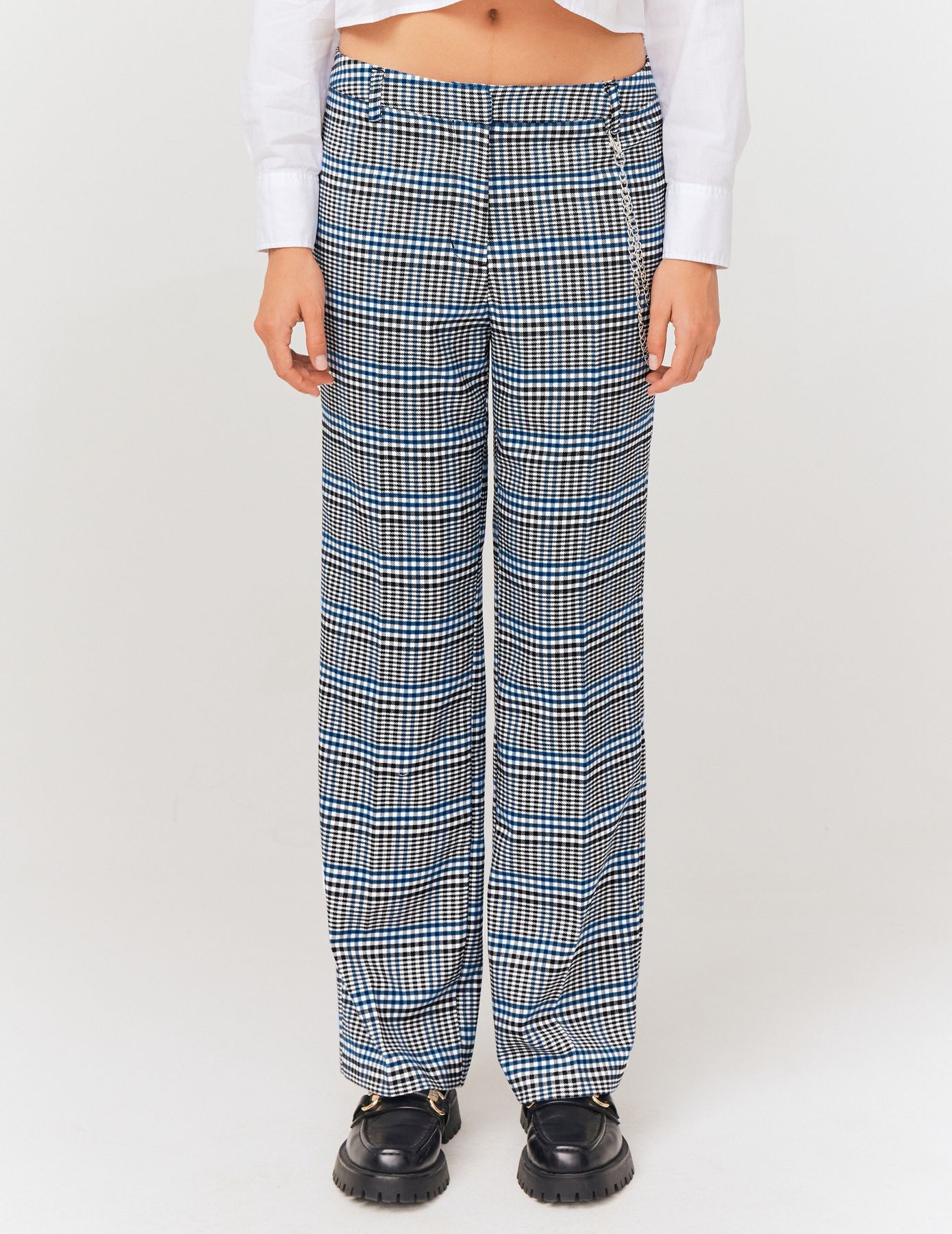 Pantalon carreaux avec chaine