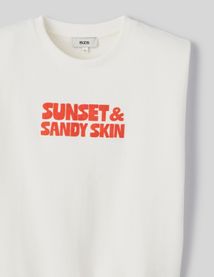 Sweat sans manches imprimé velours