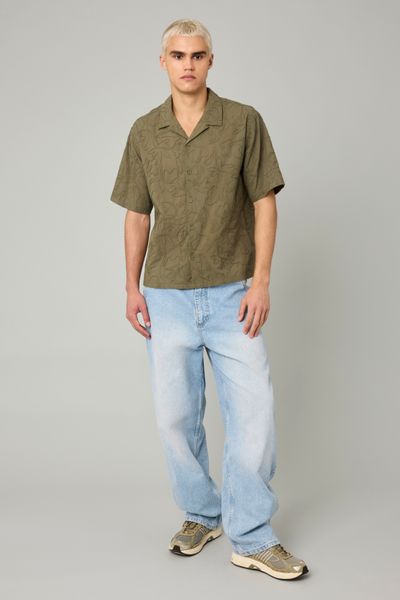 Chemise manches courtes brod&eacute;e