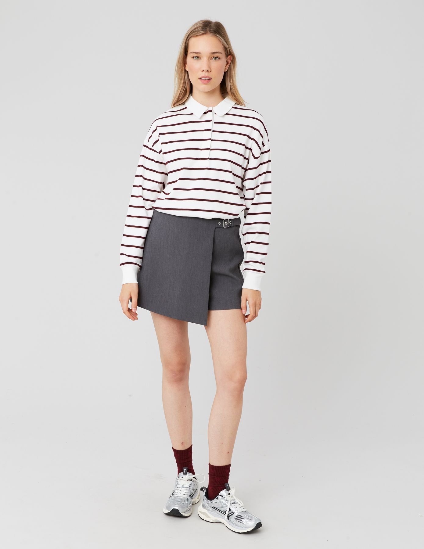 Jupe short portefeuille en polyester recyclé