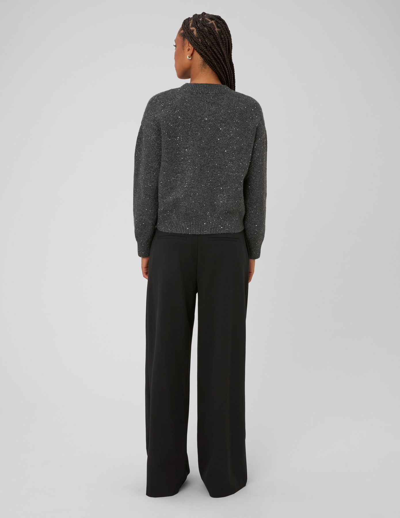 Pull col rond paillet&eacute;