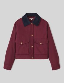 Veste en twill col velours