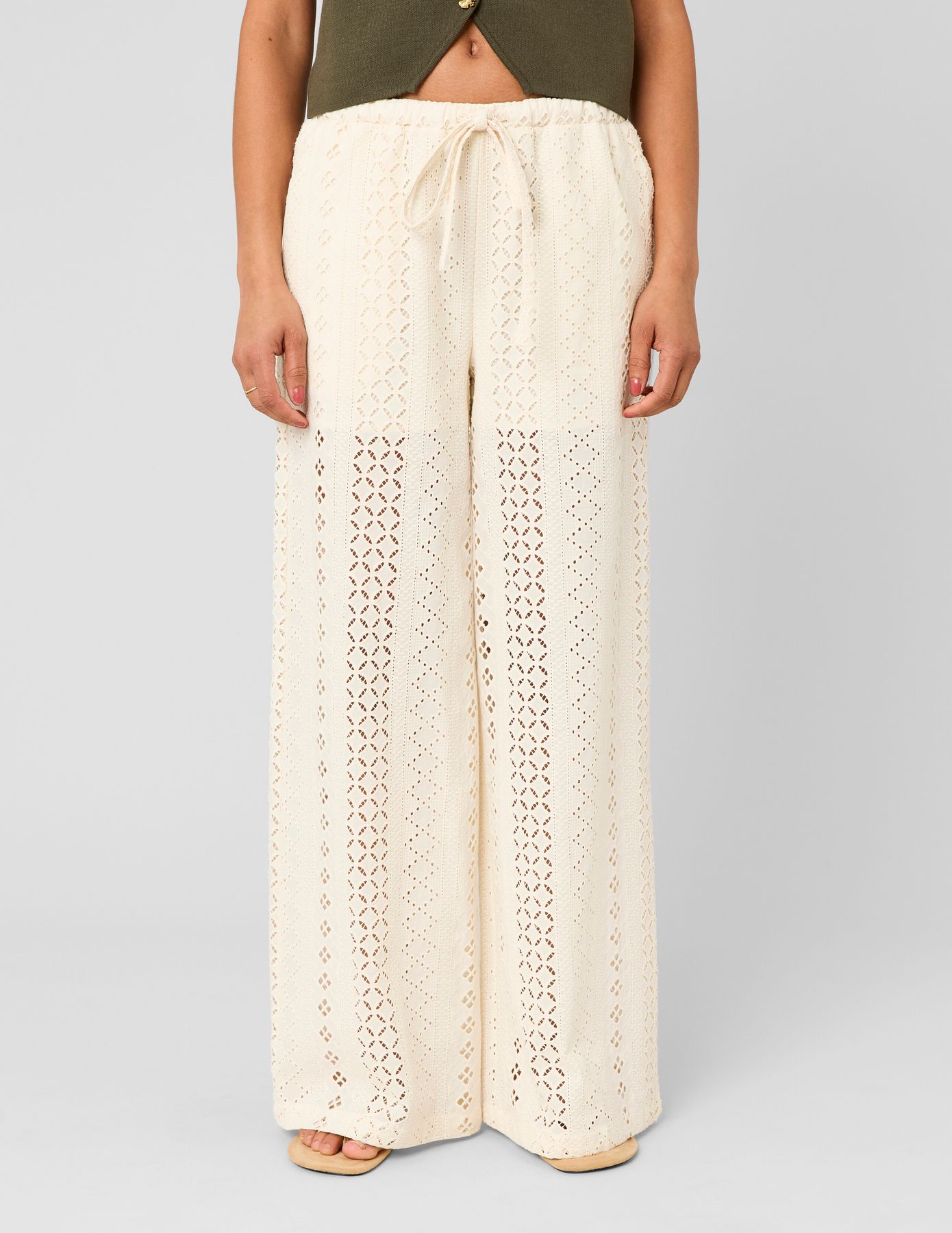 Pantalon broderie anglaise